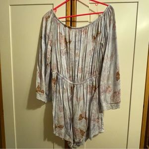 Mossimo Blue Floral Romper